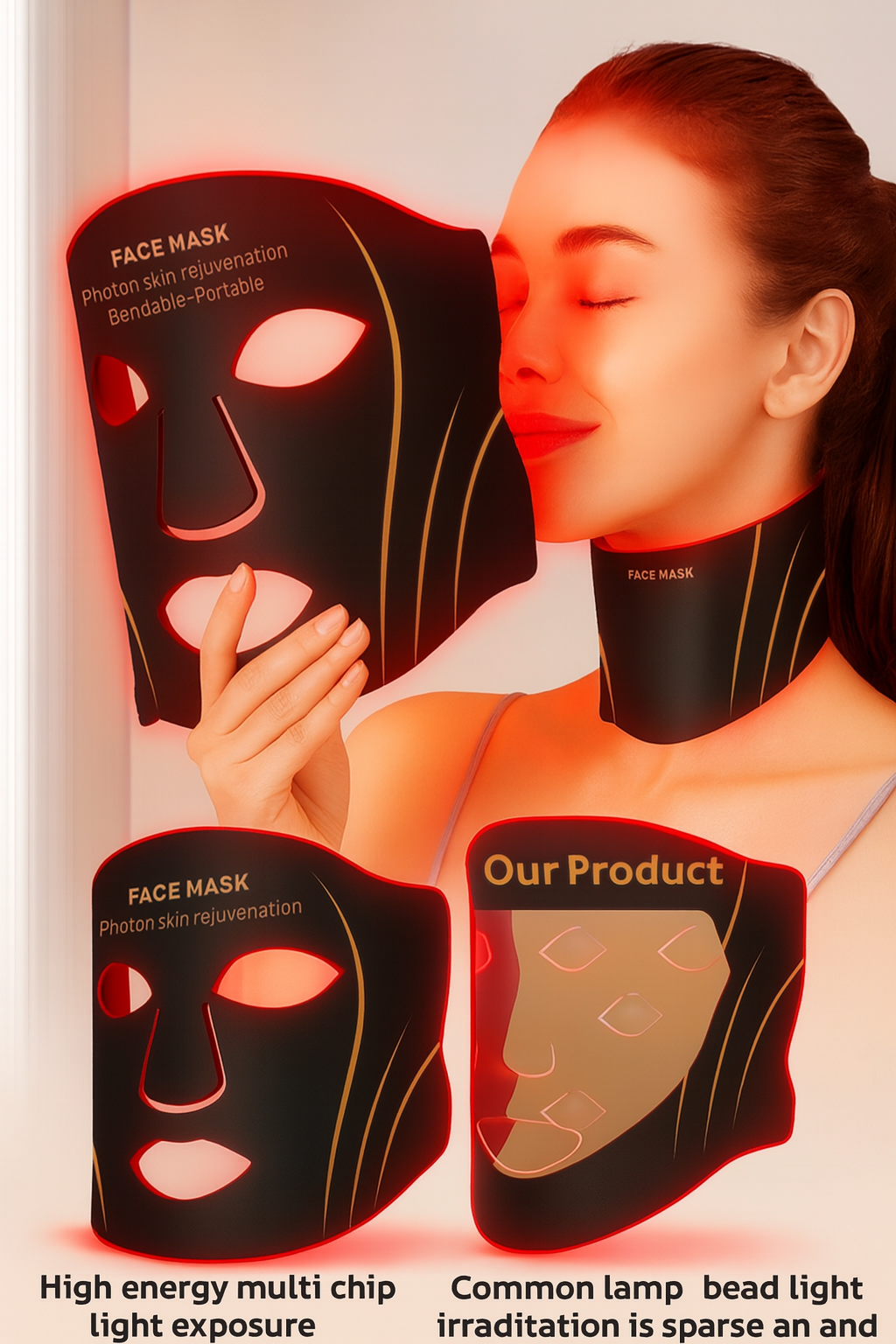 Transform Your Skin with 7-Color LED Therapy – Full Face & Neck Care