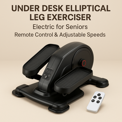 Health & Fitness Under-Desk Motorized Elliptical Exerciser – Portable Pedal Trainer for Seniors, Smooth & Low-Impact Seated Workout Machine
