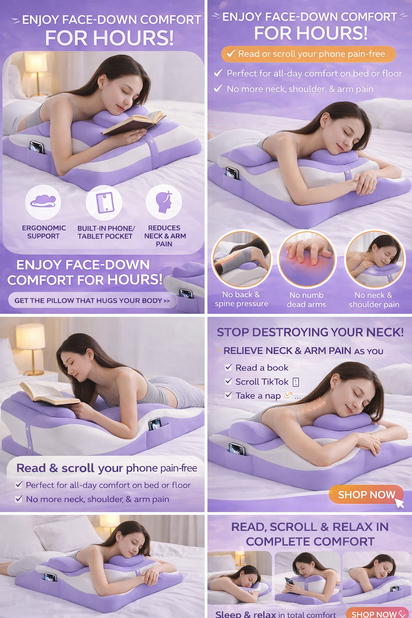 Body Support Pillow for Prone Rest, Reading & Gaming