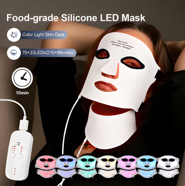 Transform Your Skin with 7-Color LED Therapy – Full Face & Neck Care